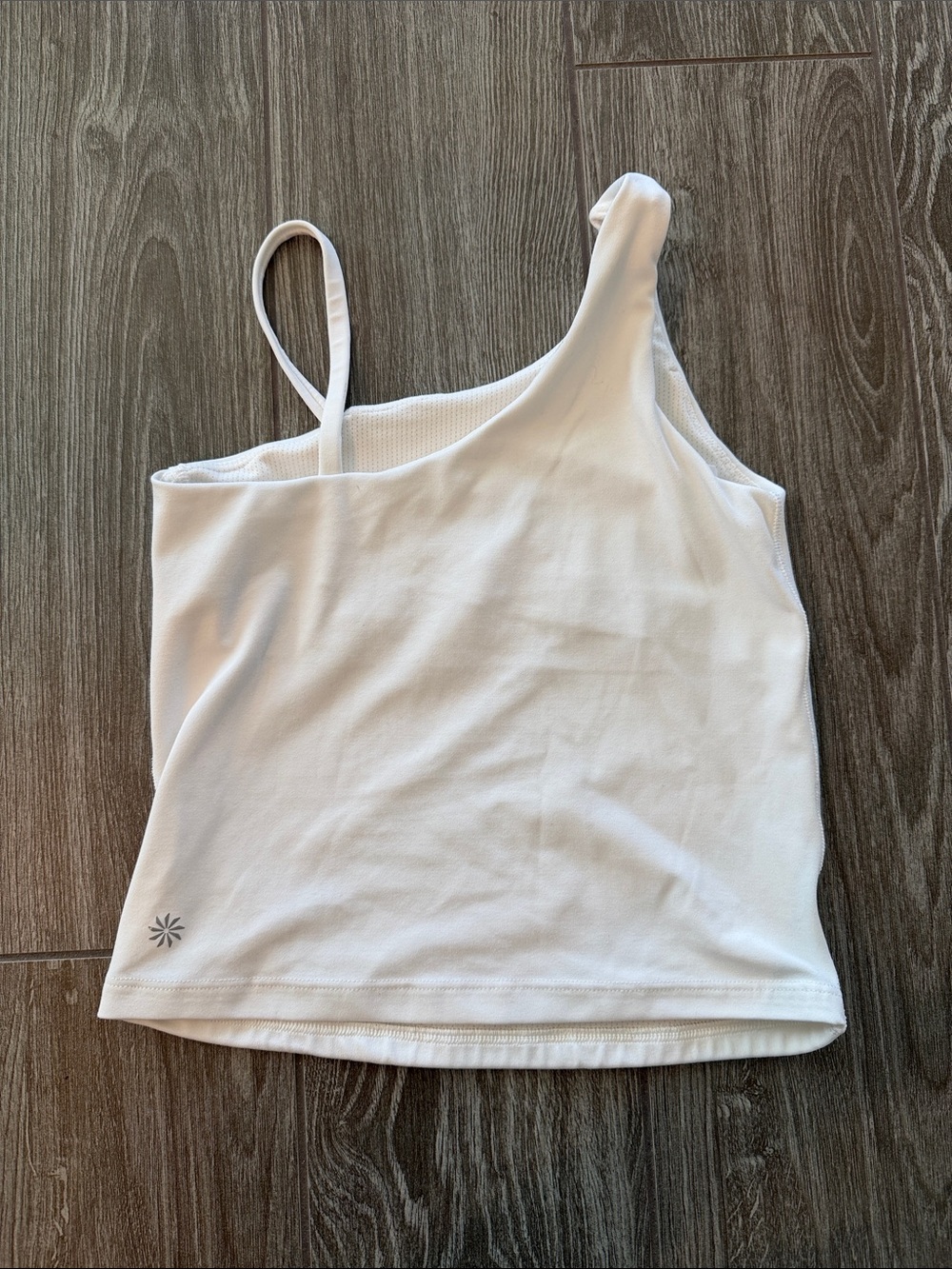 Athleta Girl White Asymmetric One-Shoulder Tank Top